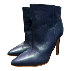 Common Project Navy Blue Leather Heeled Bootie Women’s Sz 37